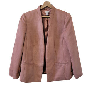 Chico's Open Front Faux Suede Heidi Jacket Mauve Pink Chico's Size 2